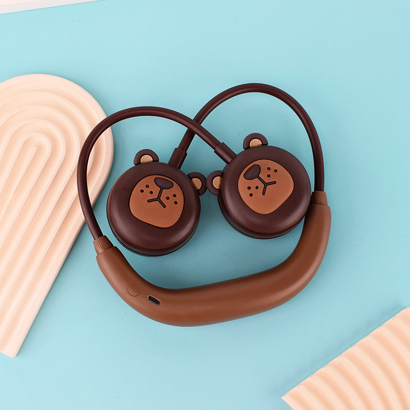 Women child-friendly Bluetooth headphones with animal motif Bowlift