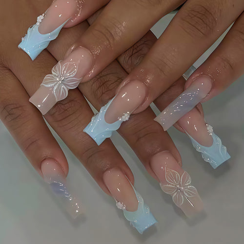 3D Floral Decorative Press-On Nail Art Bowlift