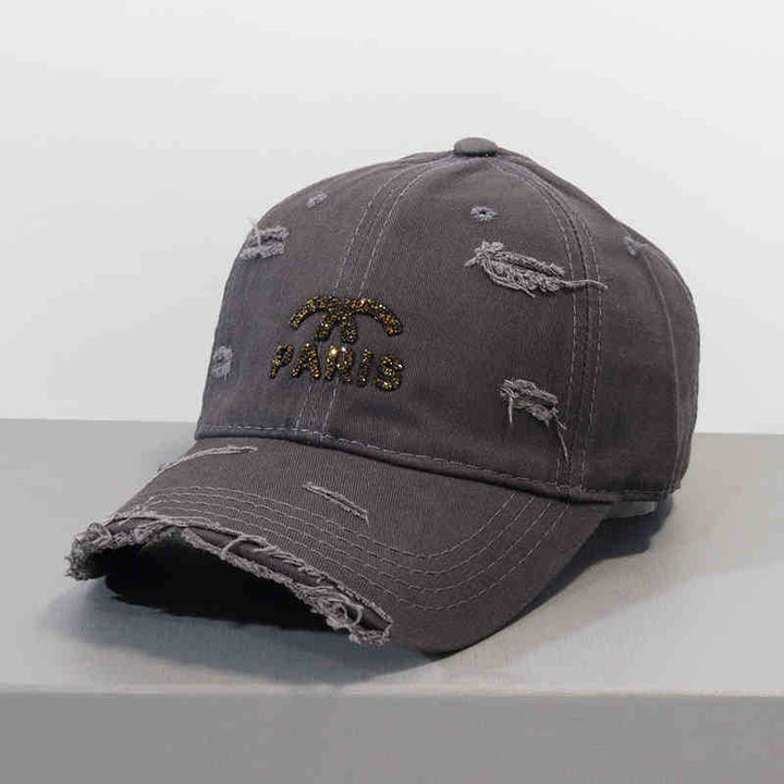 Women's Distressed Graphic Adjustable Baseball Cap Bowlift