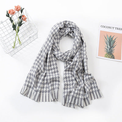 Women Checked Scarf made of Soft Material Bowlift