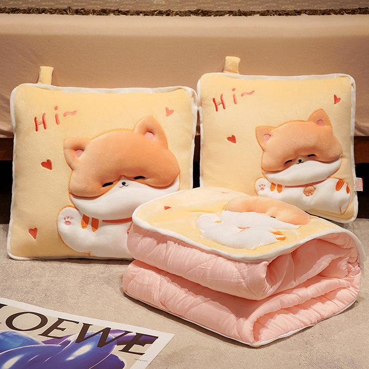 Plush Dog Cushion and Blanket Set Bowlift