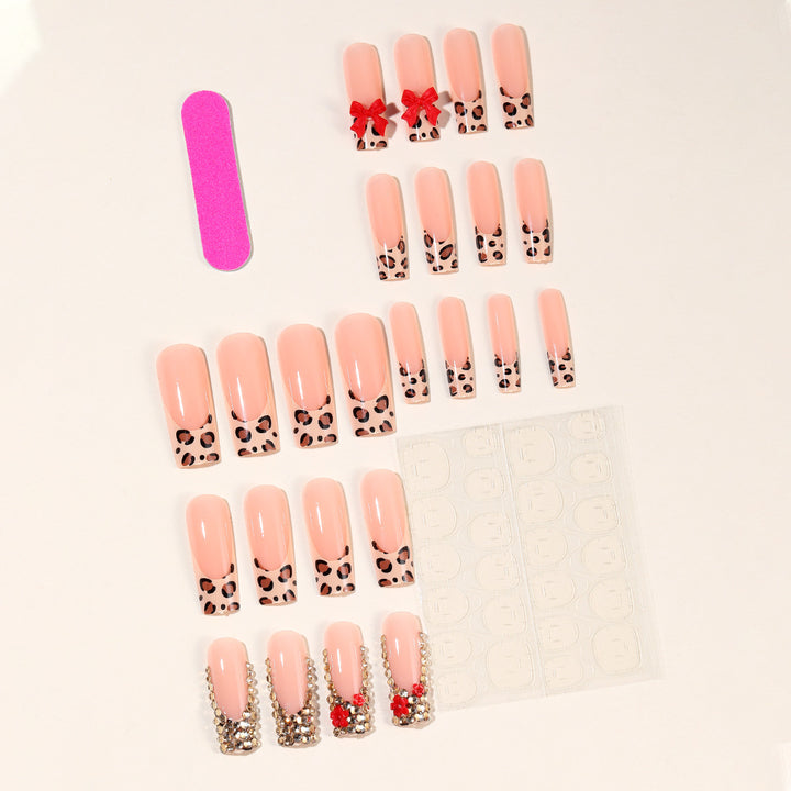 Decorative Rhinestone and Bow Nail Art Extensions Bowlift