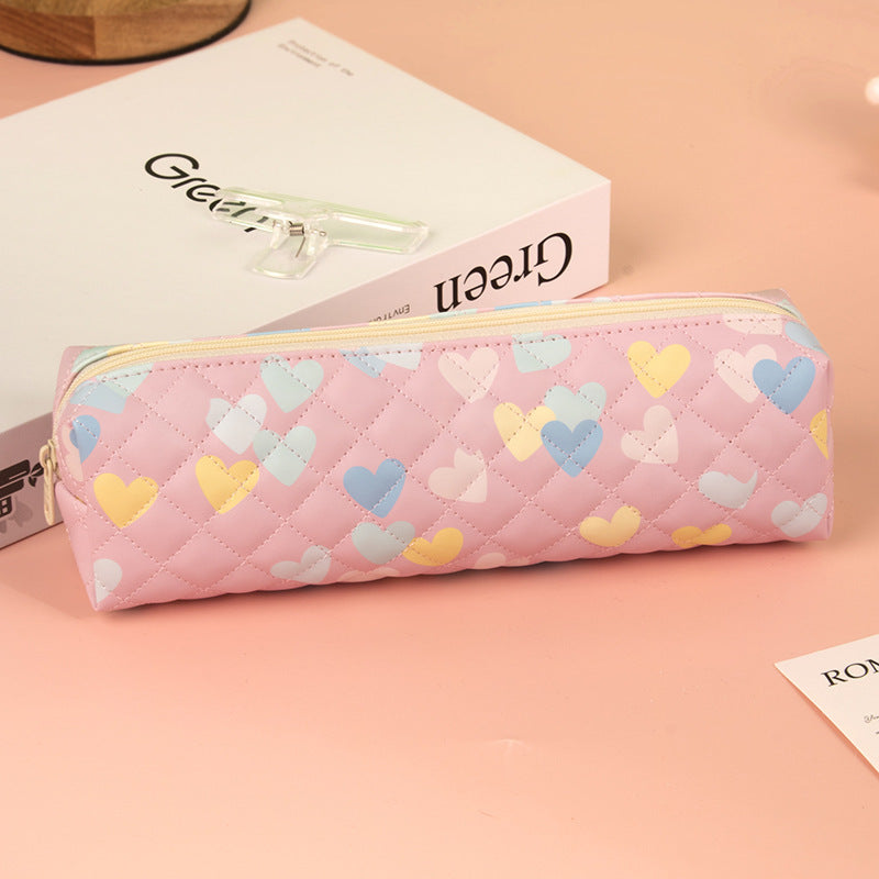 Quilted Heart Pattern Pencil Case Bowlift