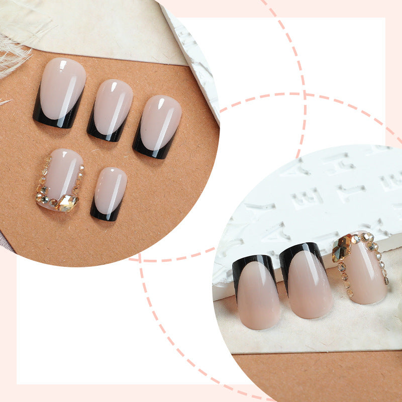 Premium Ombre Press-On Nail Set with Decorative Accents Bowlift