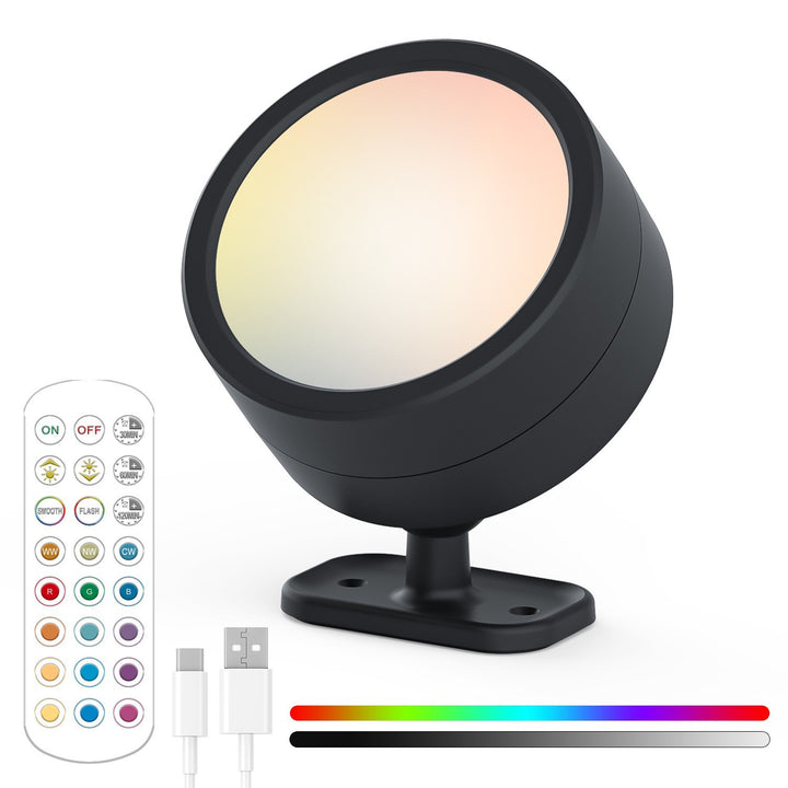 RGB LED Adjustable Accent Spotlight with Remote USB-C Mount Bowlift