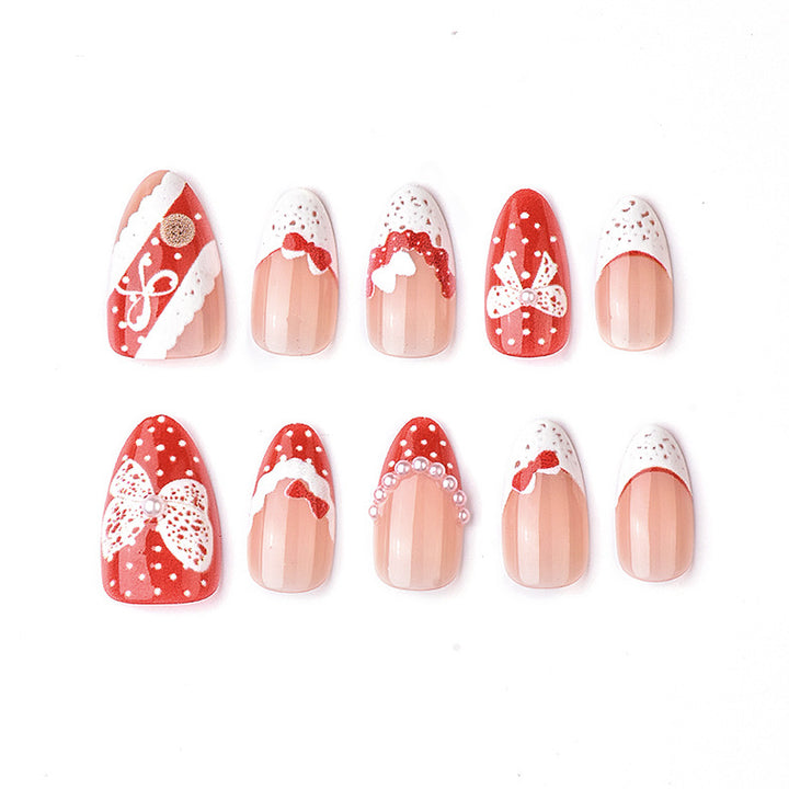 Decorative Holiday-Themed Press-On Nail Set Bowlift
