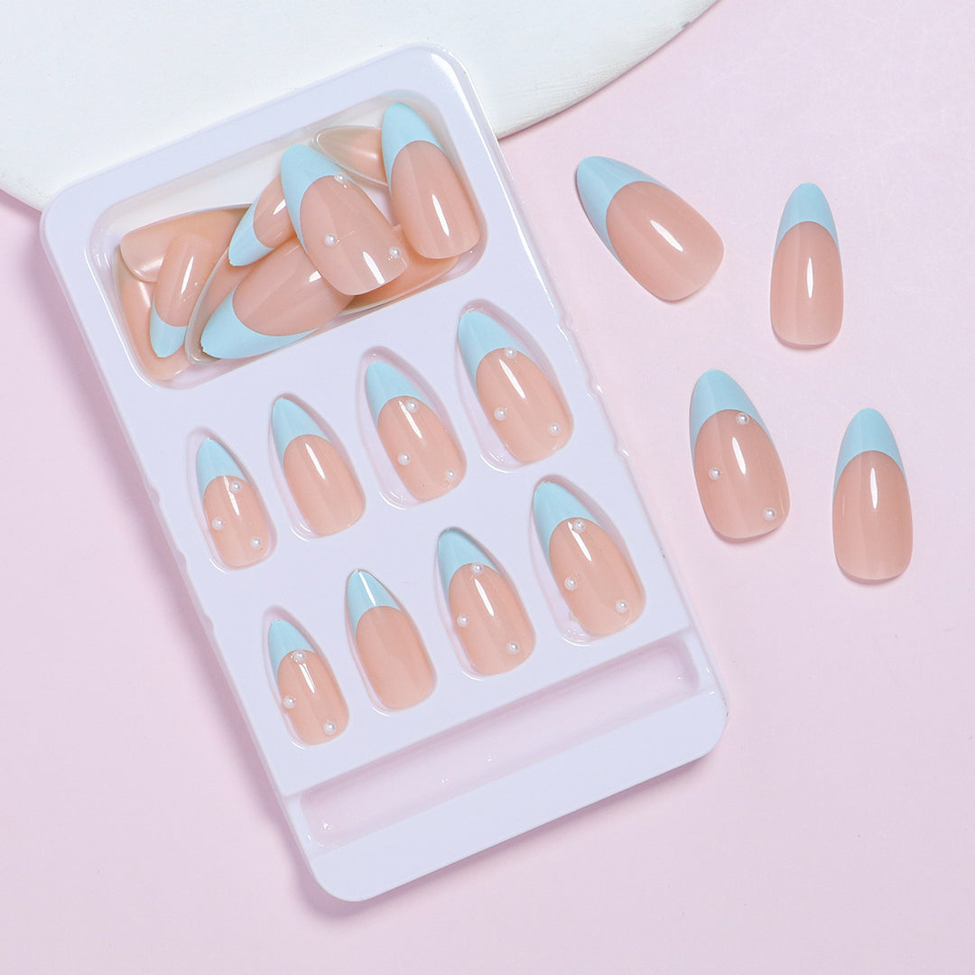 Elegant French Tip Press-On Nail Set Bowlift