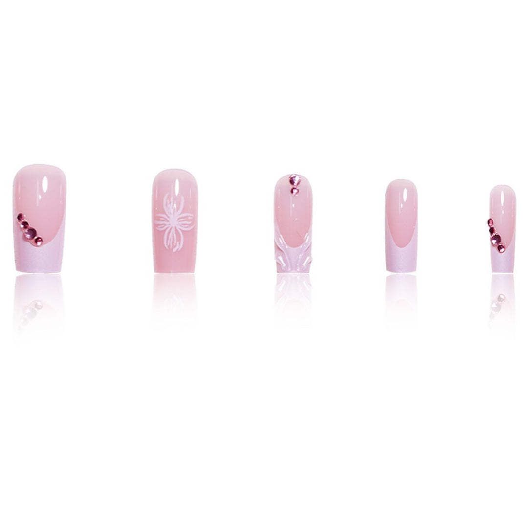 3D Floral Acrylic Nail Extensions Bowlift