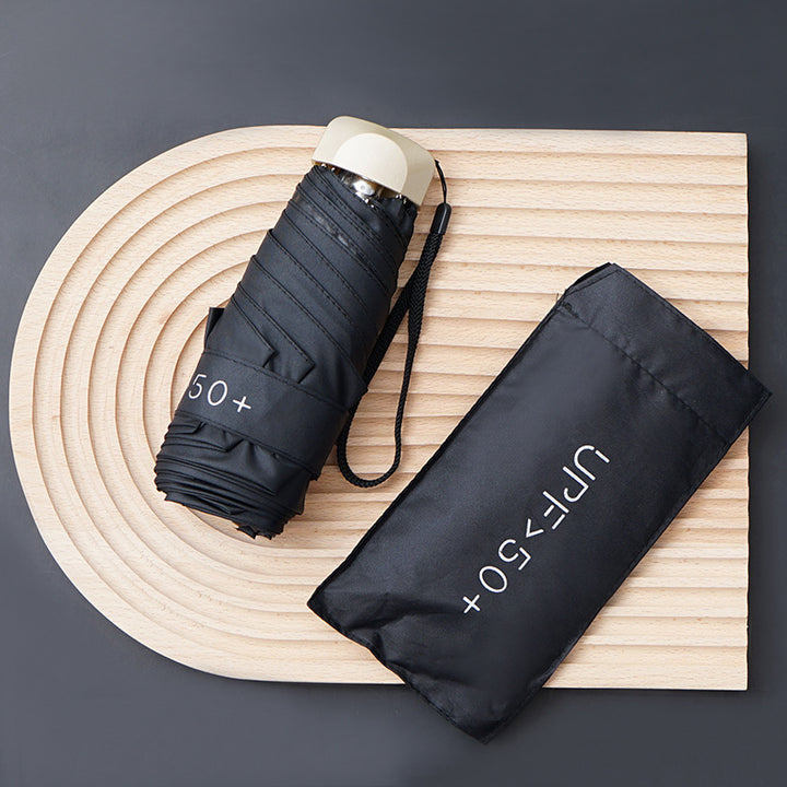 Compact UV-Protective Foldable Travel Umbrella with Pouch Bowlift