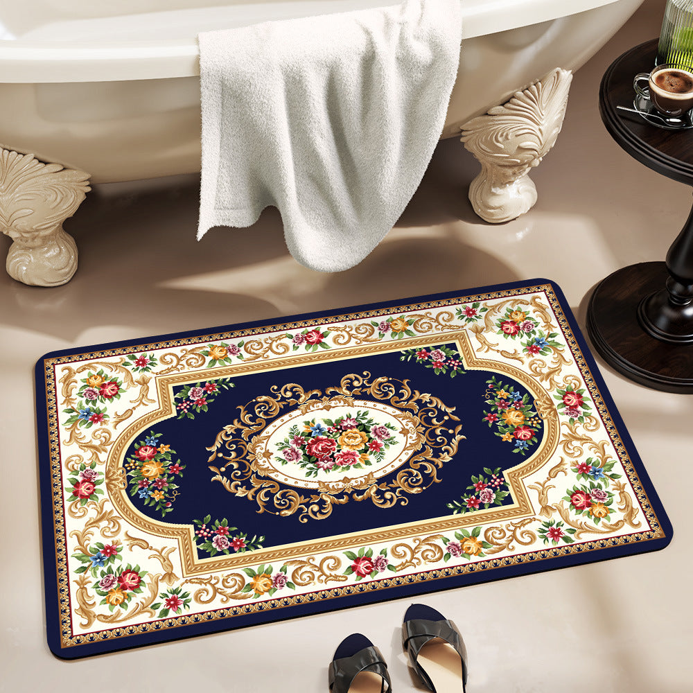 Luxurious Floral Pattern Bath Mat Bowlift