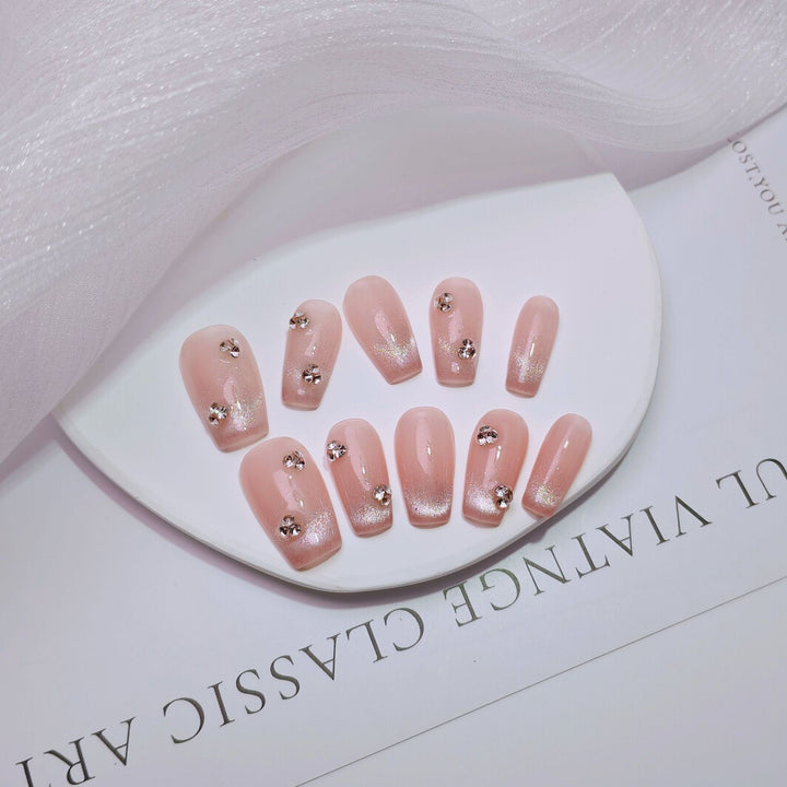 Elegant French Tip Press-On Nails Bowlift