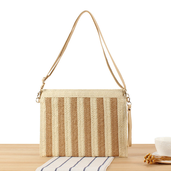 Elegant Shoulder Bag in Modern Striped Design Bowlift
