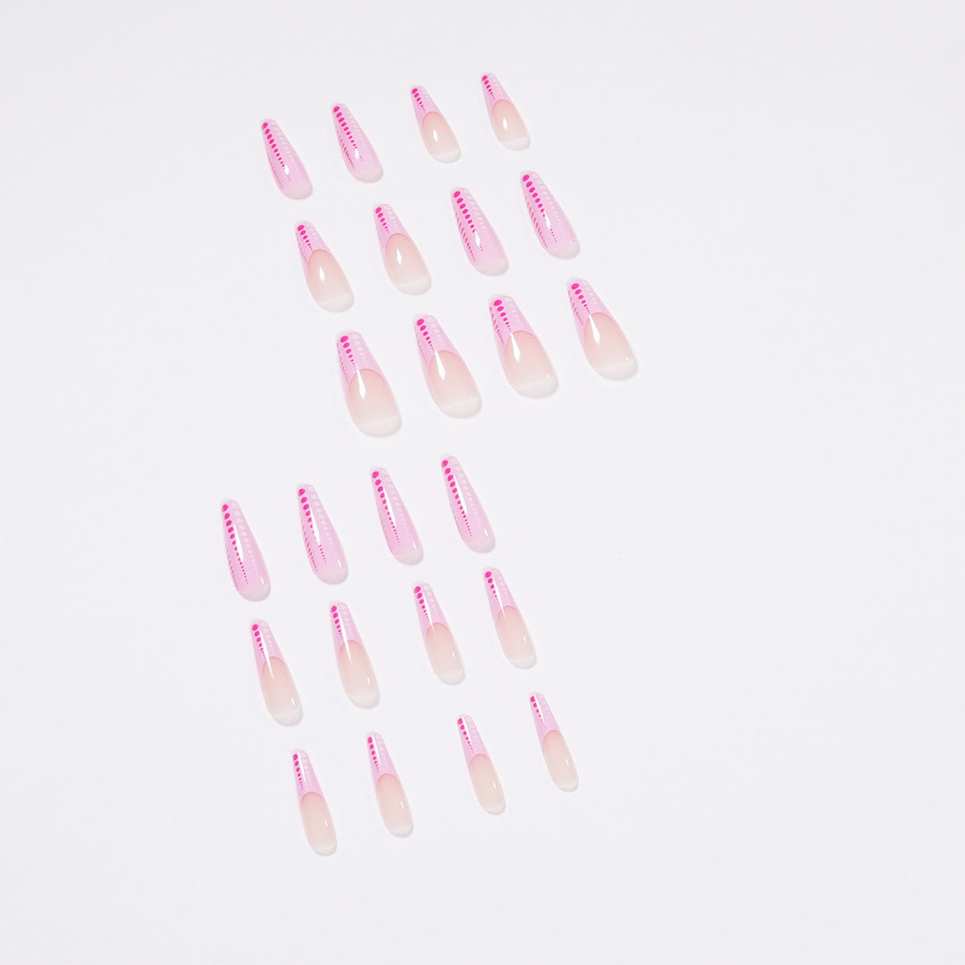 Artful Nail Art with Gradient and Dot Design Bowlift