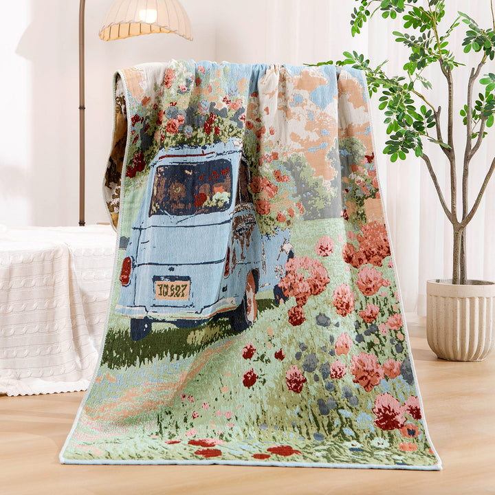 Women's throw blanket with enchanting landscape motif Bowlift