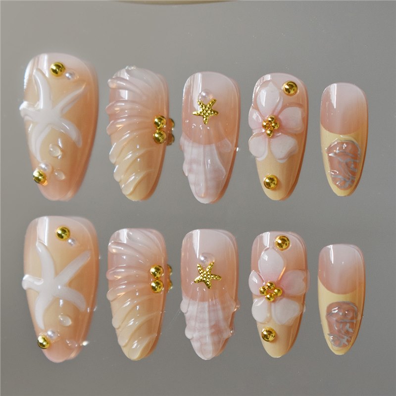 Elegant Floral Design Nail Set Bowlift
