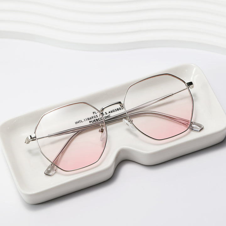 Women fashionable octagonal sunglasses with trendy metal frame Bowlift