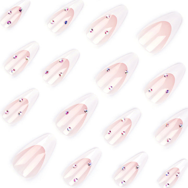 Nail kit with elegant French tips and sparkling accents Bowlift