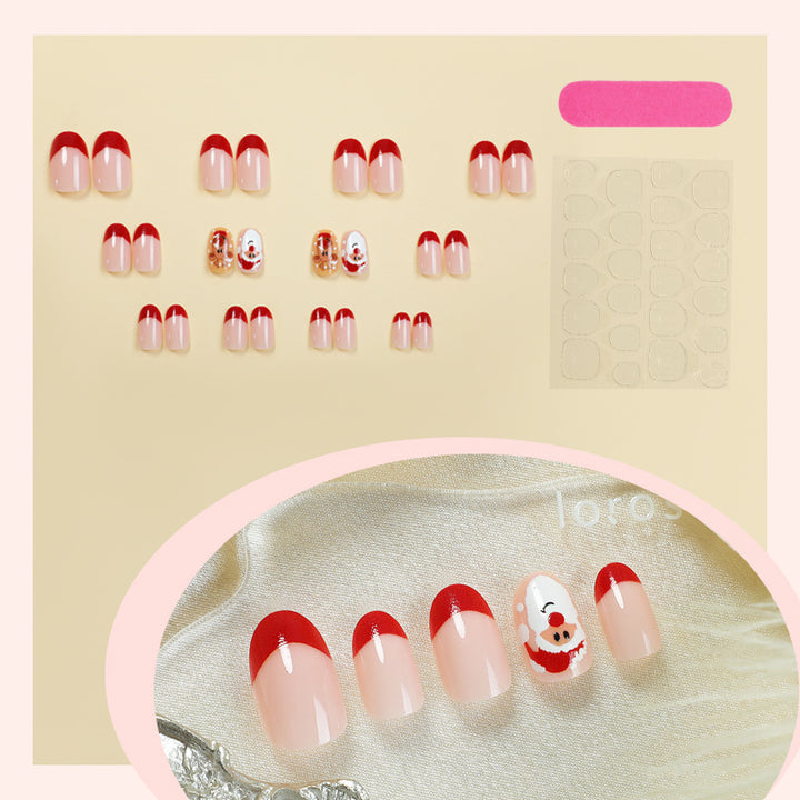 Festive Press-On Nail Art Set Bowlift