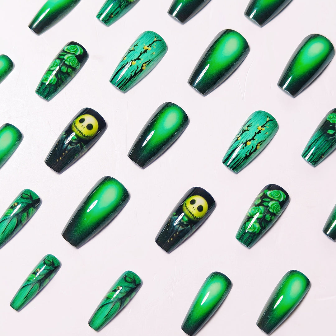Artistic 3D Floral and Skull Nail Art Bowlift