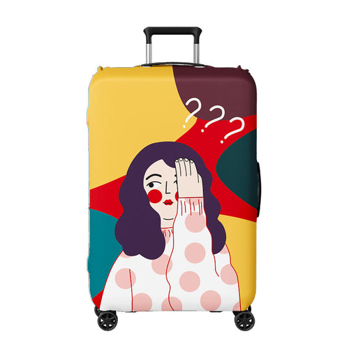 Ladies suitcase cover with creative illustration design Bowlift