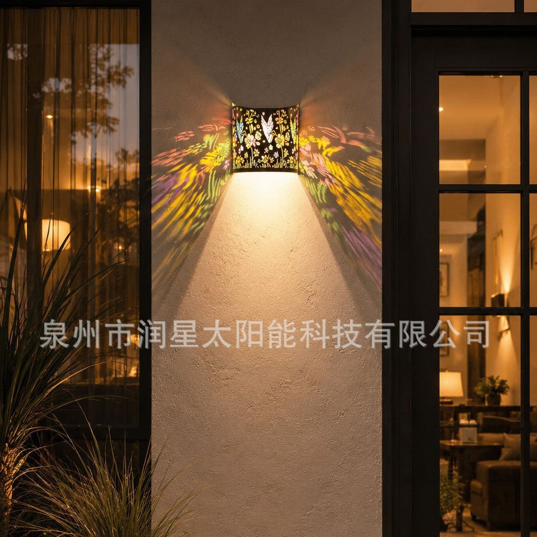Decorative Solar Garden Stake Lantern With Sunflower Projection Bowlift
