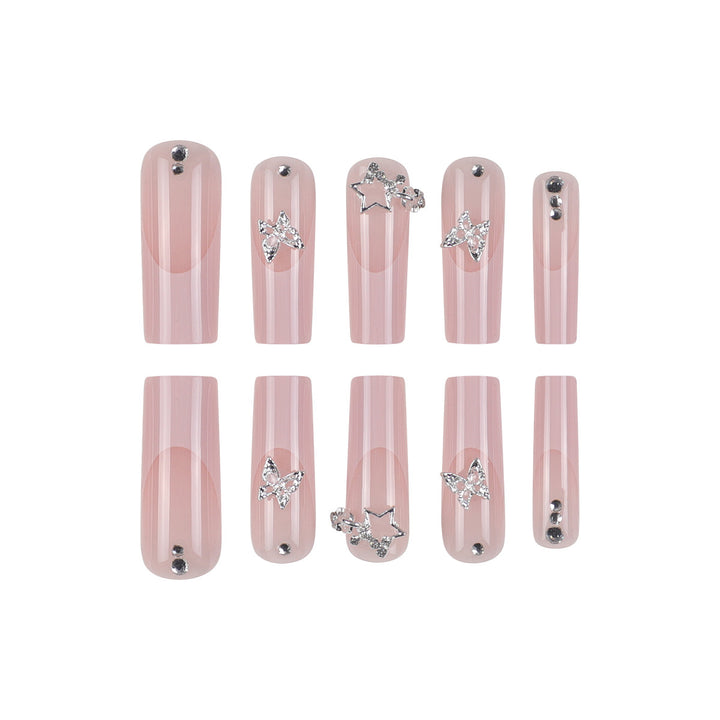Glamorous Long Square Nail Art Set Bowlift