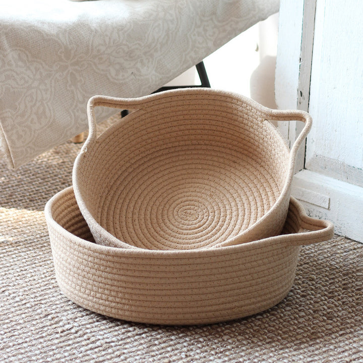 Handcrafted storage basket with handles Bowlift