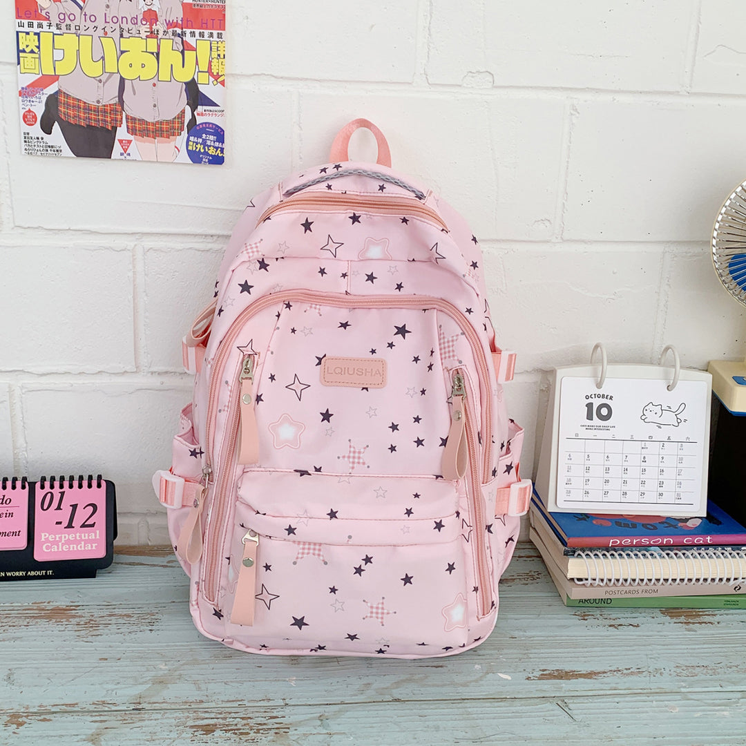 Star-Patterned Durable Backpack