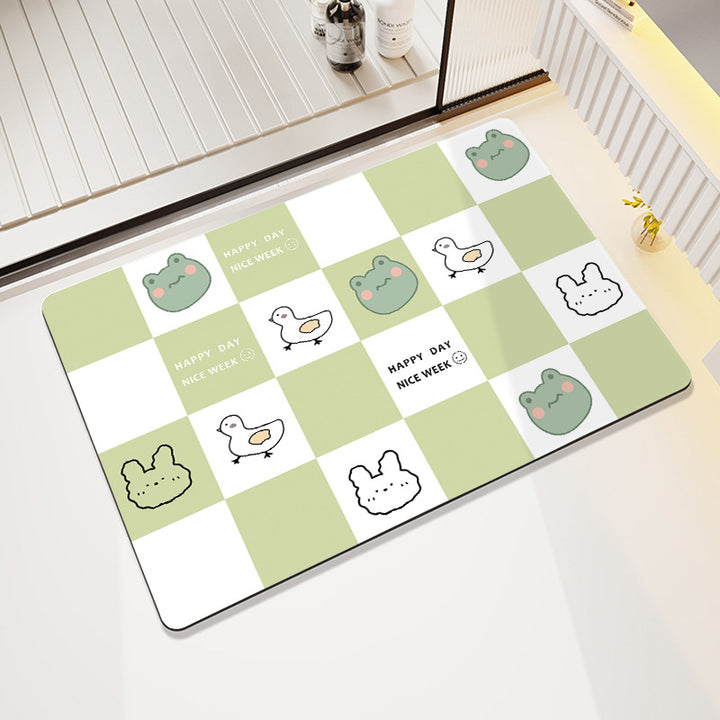 Cartoon Cat-Themed Bath Rug Bowlift