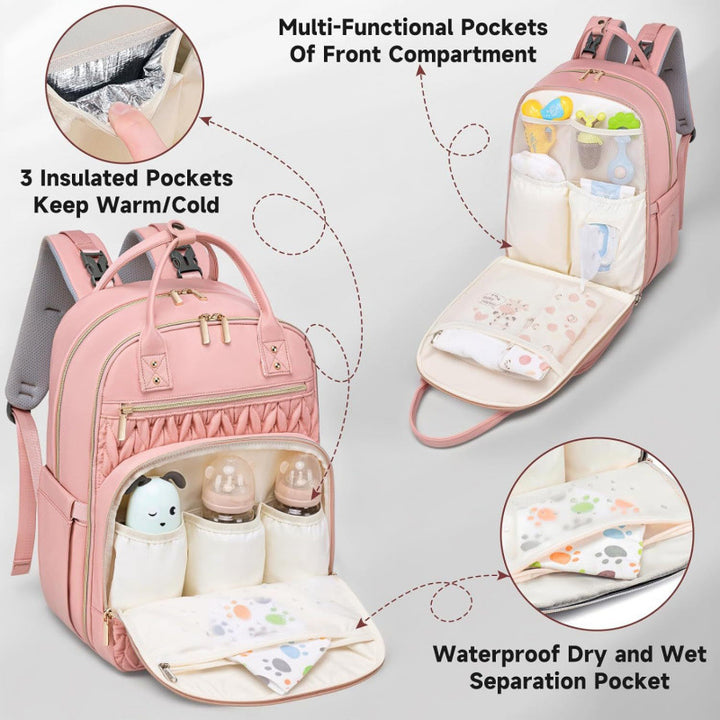 Elegant and Spacious Backpack with Textured Design Bowlift