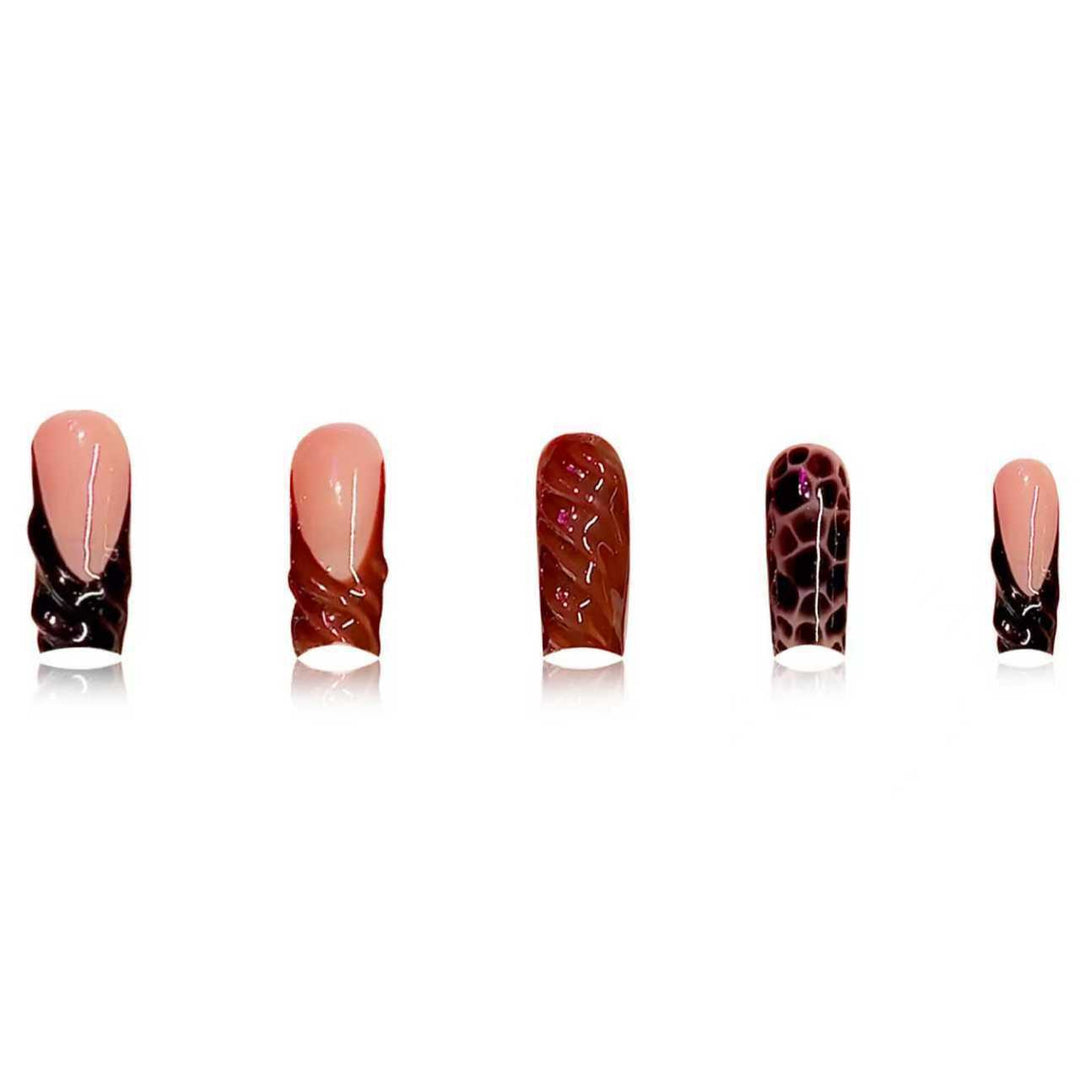 Artistic Abstract Press-On Nail Enhancements Bowlift