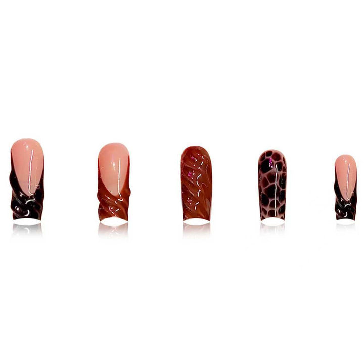 Artistic Abstract Press-On Nail Enhancements Bowlift