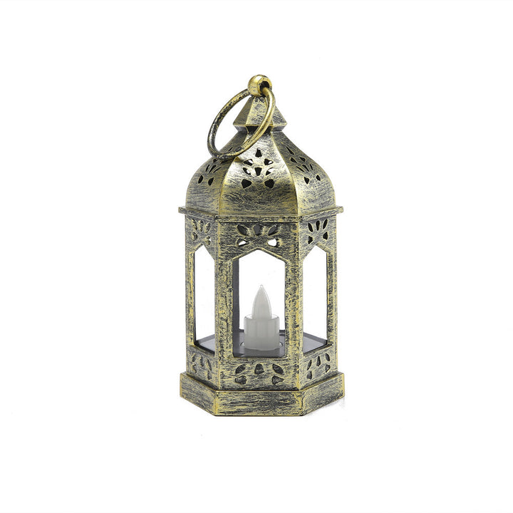 Moroccan Style Hexagonal Metal LED Lantern Bowlift