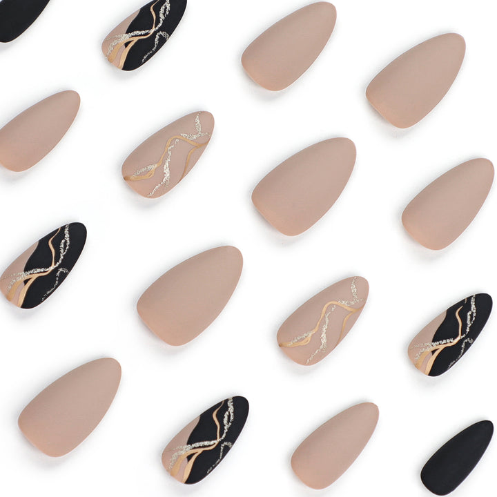 Artful nail designs with elegant gold accent Bowlift