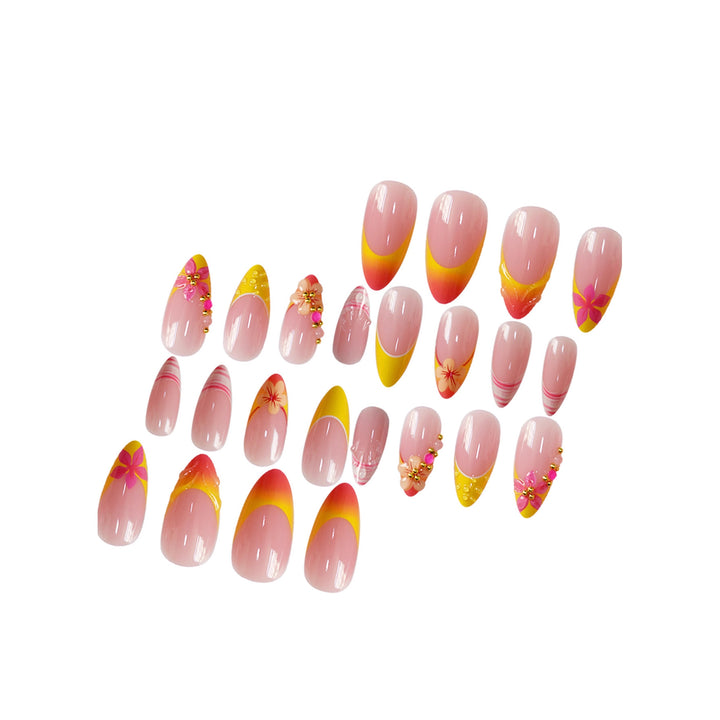 Decorative Floral Nail Art Extensions Bowlift