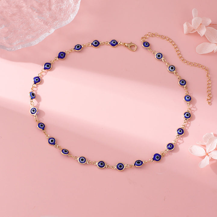 Decorative Evil Eye Charm Necklace Bowlift