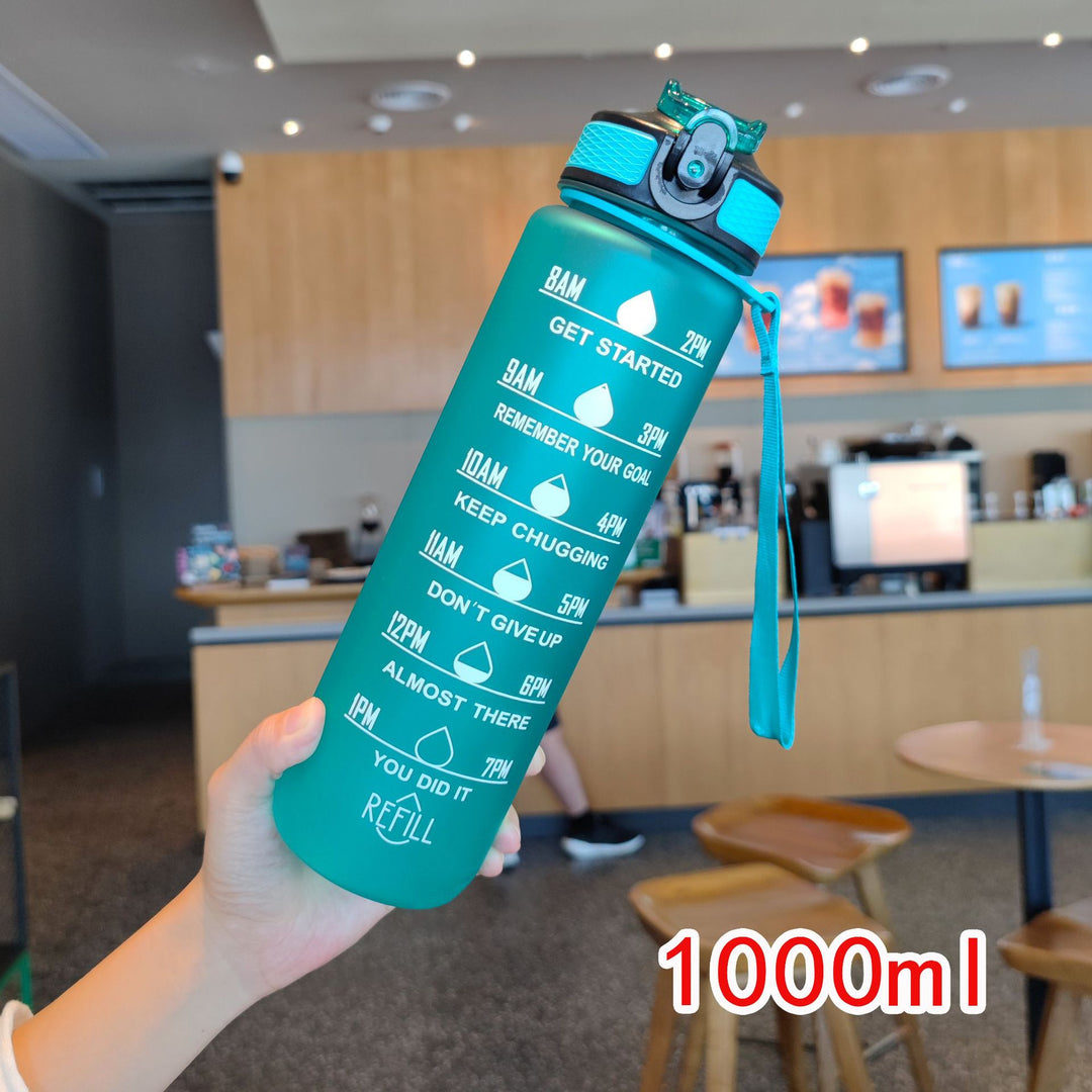 Ladies motivating water bottle with time markings Bowlift