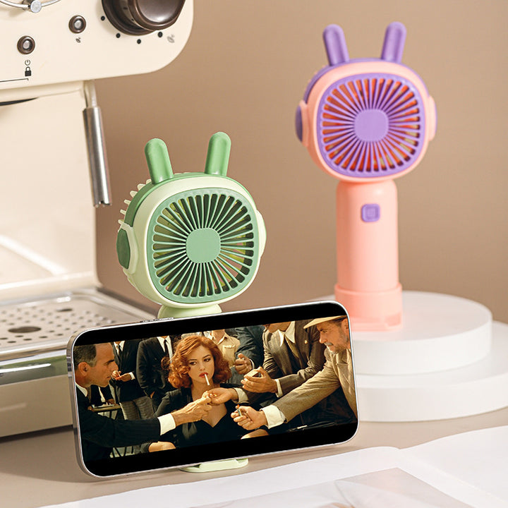 Women Portable Handheld Fan with Fun Cat Design Bowlift