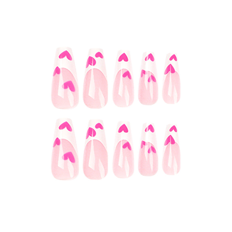 Artful Stiletto Nails with Hearts Design Bowlift