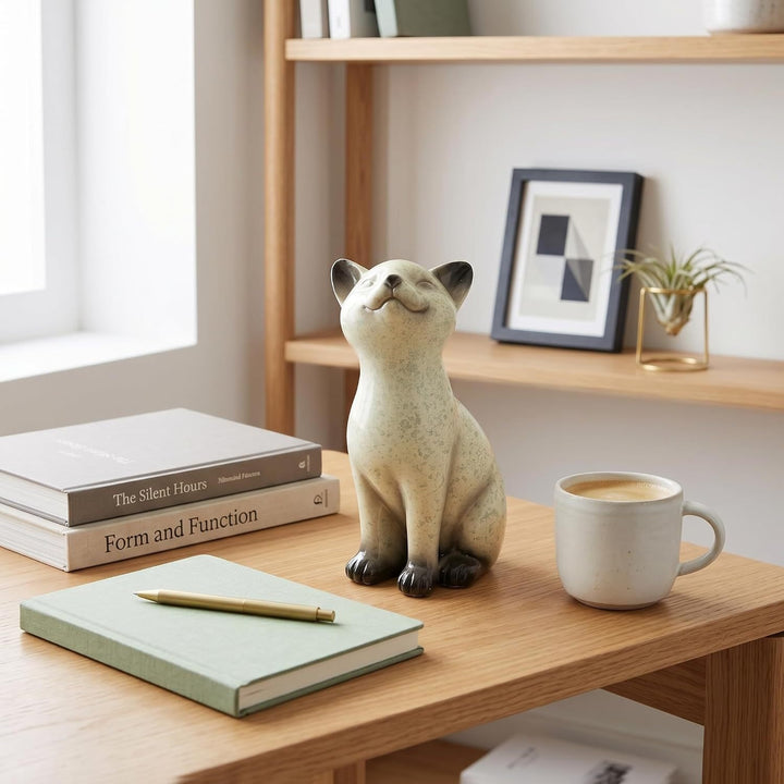 Resin statue of a cat Bowlift
