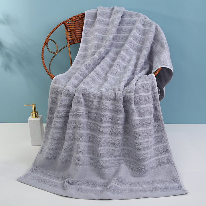 Luxury terry bath towel with elegant striped pattern Bowlift