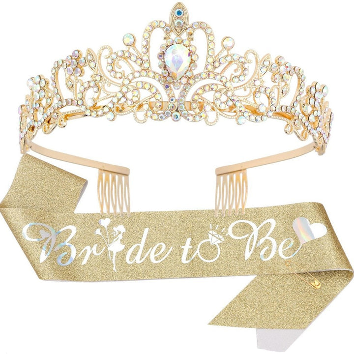 Women Elegant Tiara with Personalized Sash Bowlift