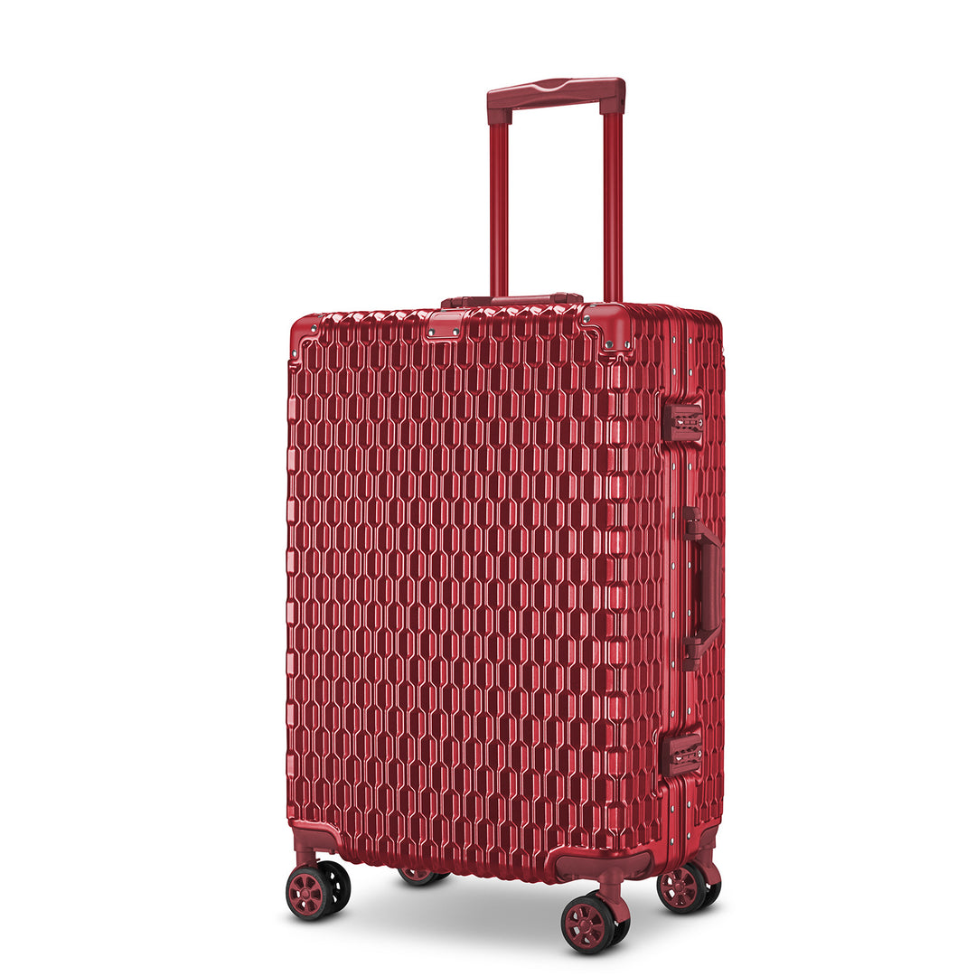 Unisex Honeycomb Textured Hard Shell Travel Suitcase Bowlift