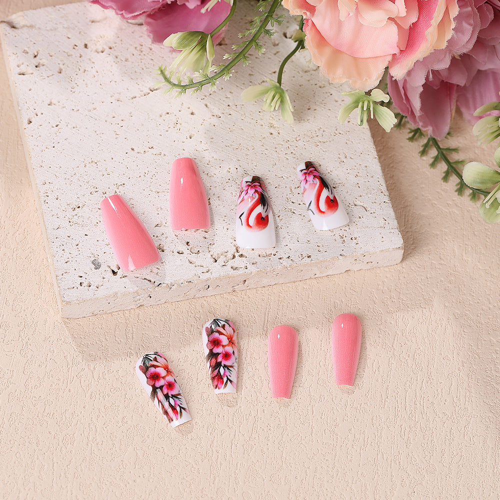 Nail Art Set with colorful flamingo and flower patterns Bowlift