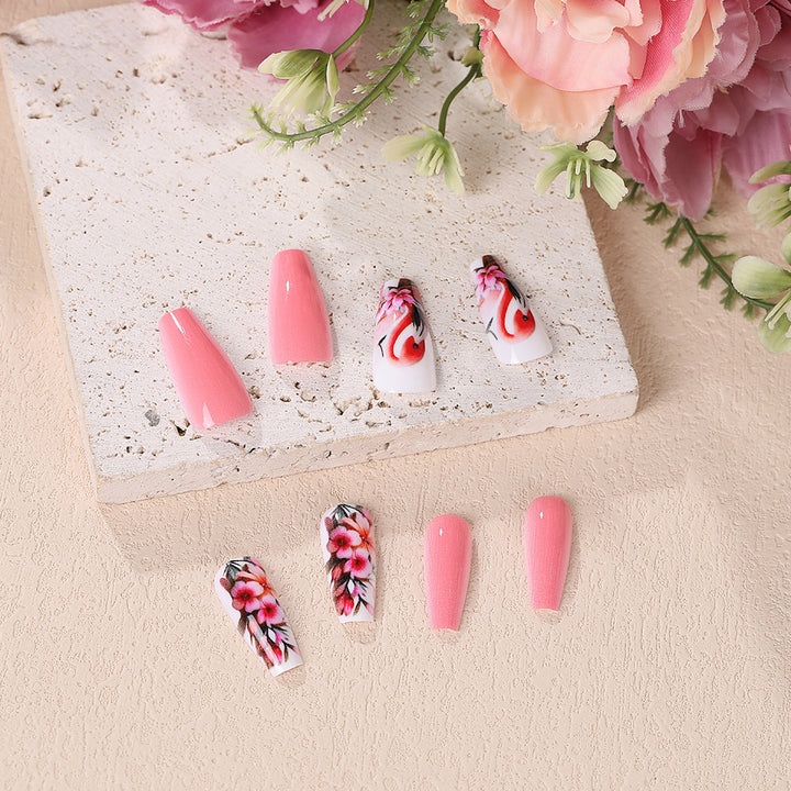 Nail Art Set with colorful flamingo and flower patterns Bowlift