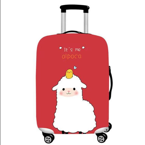 Unisex stretchable suitcase cover with cute alpaca design, elastic protective cover for hard-shell and fabric suitcases Bowlift