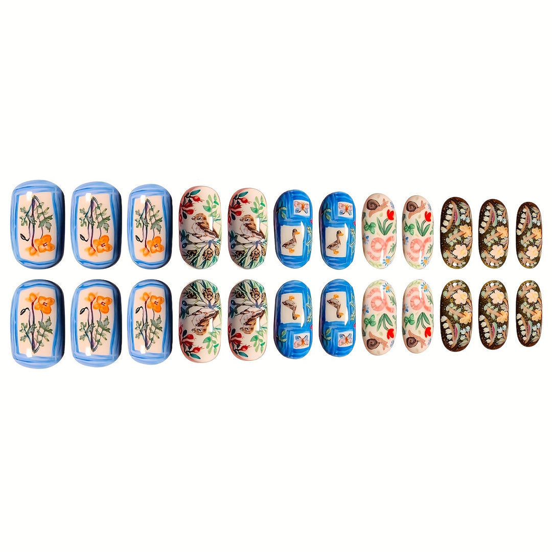 Creative Artistic Press-On Nail Set Bowlift