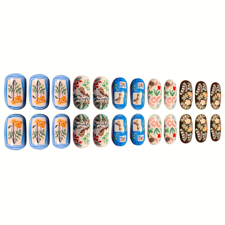 Creative Artistic Press-On Nail Set Bowlift
