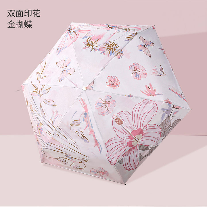 Ladies Folding Umbrella with Stylish Flower Pattern Bowlift
