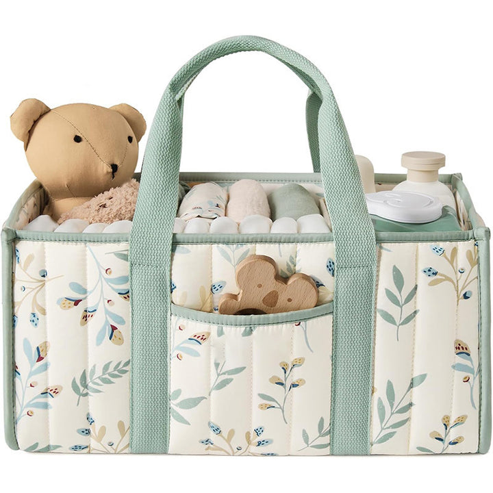 Storage basket with carrying handles and elegant floral pattern Bowlift